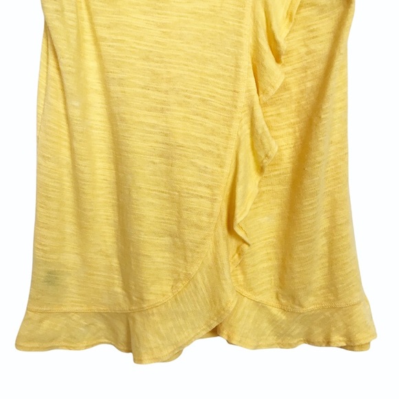 Anthropologie Maeve Ruffle Split Back Tank Yellow - Picture 6 of 7